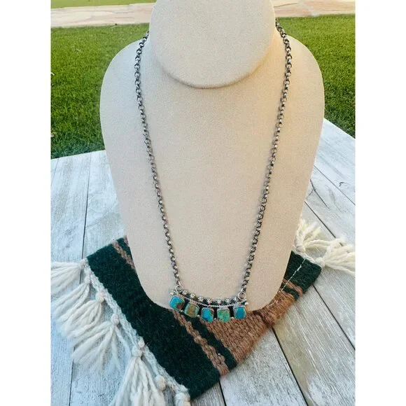 Handcrafted Turquoise & Sterling Silver Necklace by Jacqueline Silver